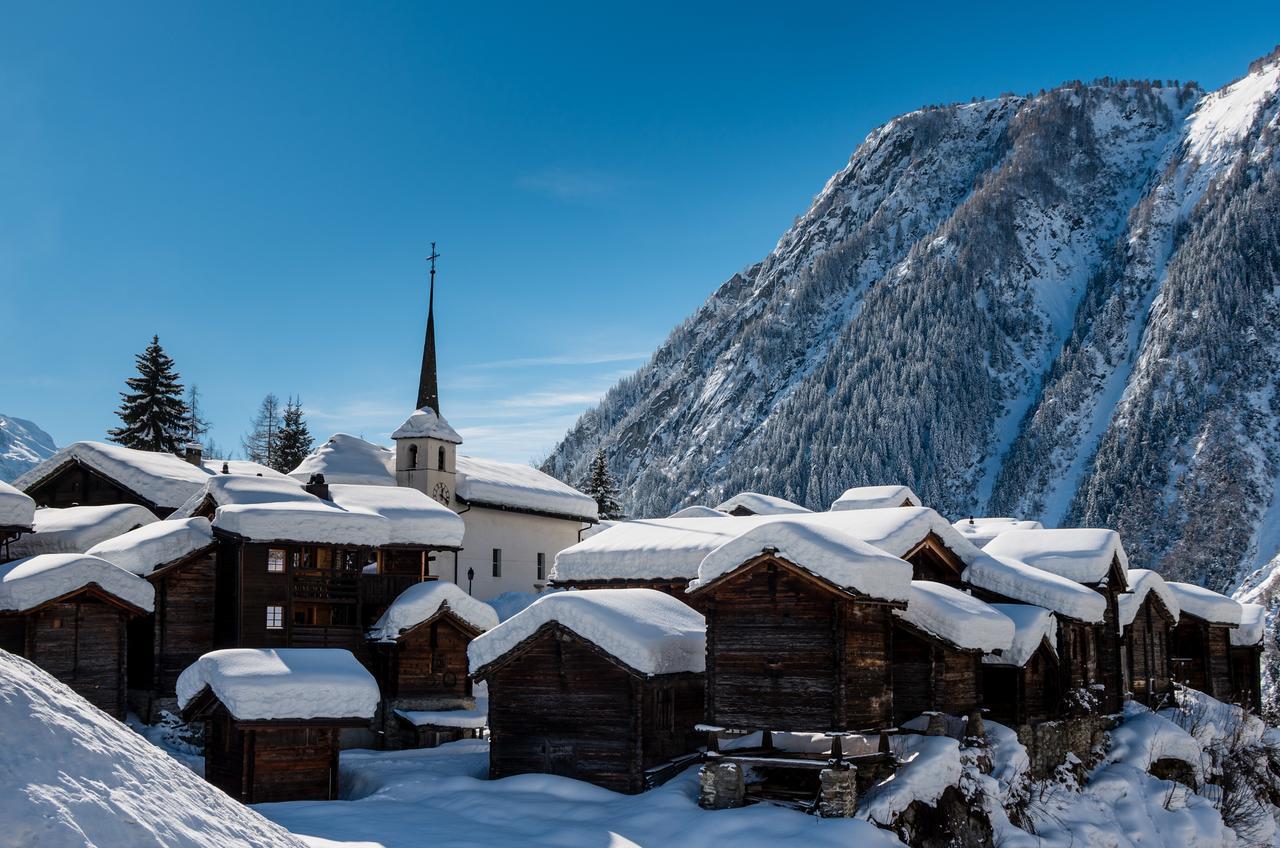 Ferienwohnung Bergquell Haus D Blatten bei Naters Exterior foto